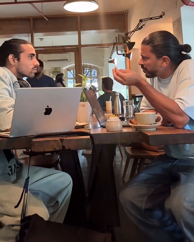 Sarvesh with a fellow creator