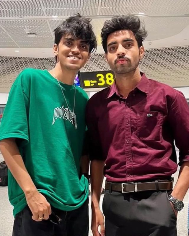 Sarvesh with a fellow creator